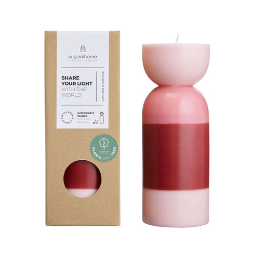 Originalhome kaars organische vorm - roodroze  - M - vtwonen shop