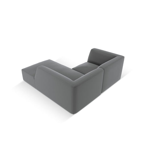 Cosmopolitan Design - Modulaire hoekbank rechts Siena 3-zits, imitatieleer donkergrijs - 180x186x69cm