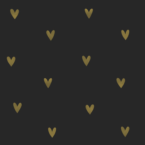 ESTAhome behang hartjes goud en zwart - 53 cm x 10.05 m - 139727 - vtwonen shop