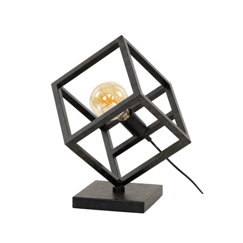 Giga Meubel Tafellamp Kubus - Zwart Metaal - 1-Lichts - 35x35x41cm