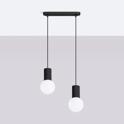 Sollux Lighting Hanglamp HALO 2L zwart - 33,5x6x120cm