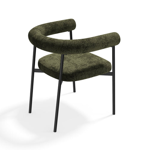 Premium Interiors - Set van 2 stoelen LOU - getextureerd fluweel vintage groen 64cm