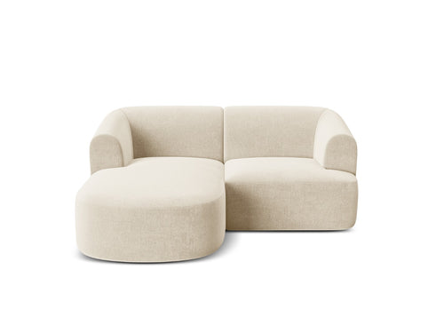 Cosmopolitan Design Modulaire hoekbank links Campi 3-zits, flueel lichtbeige - 156x180x70cm