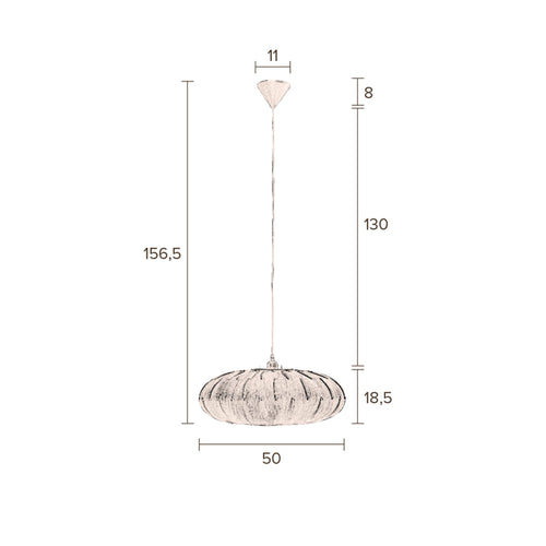 Dutchbone Bond Hanglamp Ovaal 50 cm Hout Naturel - vtwonen shop