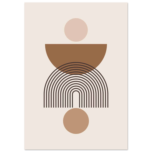 Artfulprints Poster Boho – Harmony shapes   - A4 21x29.7 cm - Grijs
