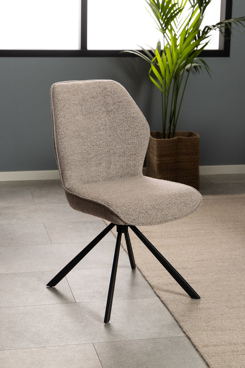 Rebellenclub Eetkamerstoel Arne - Set van 2 - Beige Bouclé - vtwonen shop