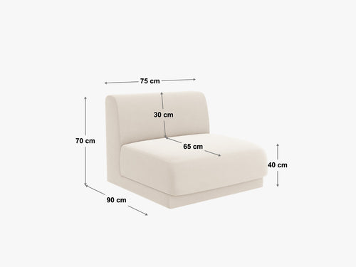Micadoni - Module "Miley" structurele stof antraciet - 90x75x70cm