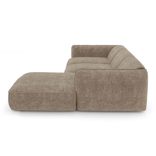 Sia Home - Rechte hoekbanken LIVIA - Fluweel weefsel - Mol - 272cm - vtwonen shop