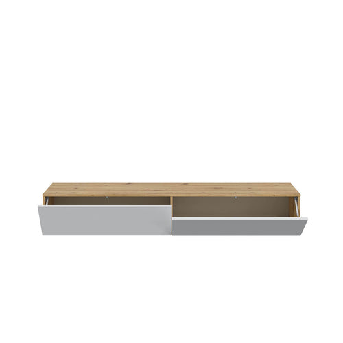 KAWAY Hangend meubel met 2 kleppen - Glanzend wit - 34,5x180x28 cm