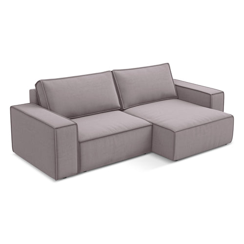 LaMiaSofa hoekbank rechts Livorno - velours - lavendel - 257x148x82
