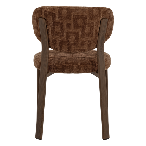 WOOOD eetkamerstoel Foon - 3d Structuurstof - Bruin - Set Van 2 - 81x48x55