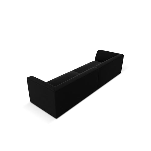 Cosmopolitan Design - Bank Siena 4-zits, flueel zwart - 93x302x69cm