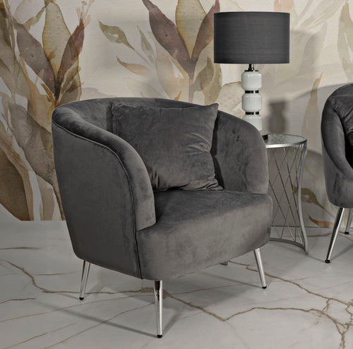 Mauro Ferretti fauteuil - 73x66x78 cm - grijs/zilver