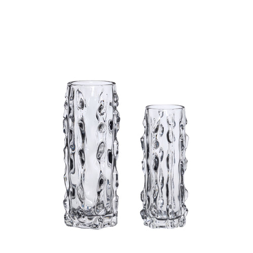 Hübsch vaas Kawa - sodaglas/loodarm glas - ø9xh25cm/ø12xh29cm