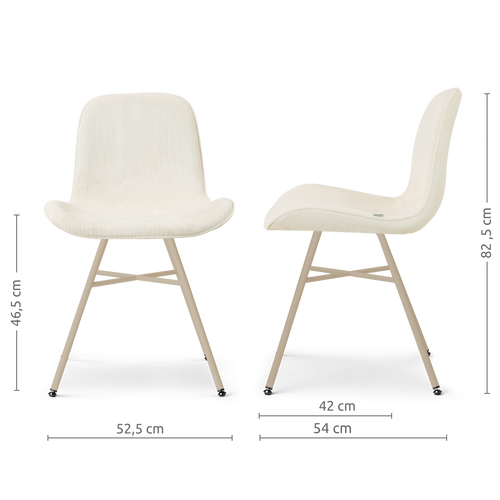 Nolon Noa-Fé eetkamerstoel rib beige - beige onderstel