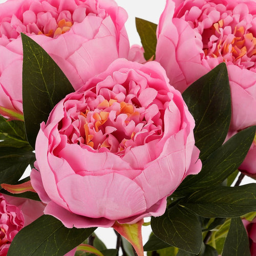 Mica Decorations Pioenroos Kunstbloemen Boeket - H55 x Ø40 cm - Donkerroze