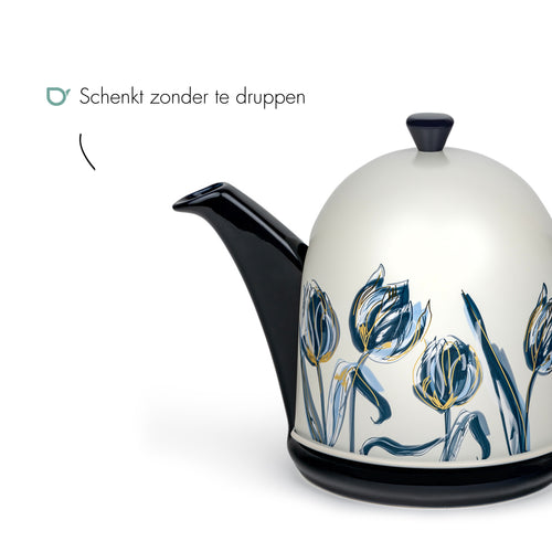 Bredemeijer - Theepot jubileum Cosy Manto 1,0L blauw/tulp - Limited Edition - vtwonen shop