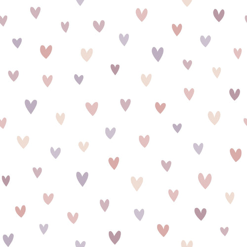 ESTAhome behang hartjes terracotta en lila paars - 53 cm x 10.05 m - 139754 - vtwonen shop