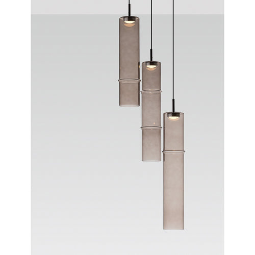 Nova Luce SANO Hanglamp met clusterontwerp, matzwart, mokkabruin, LED 9W 540lm 3000K
