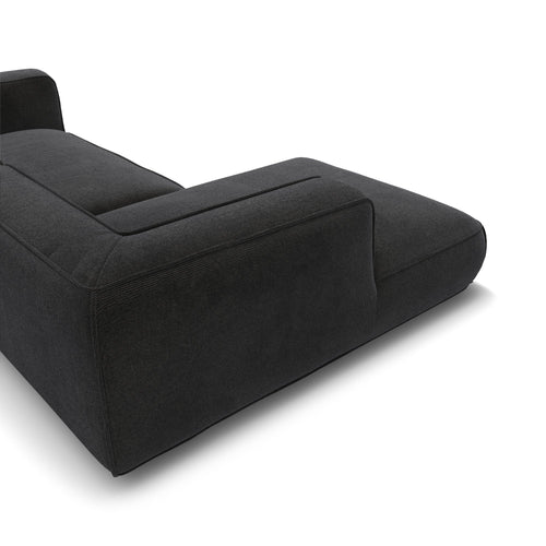 Premium Interiors - Linkerhoekbank SOFIA - kruisweefsel grijs 255cm