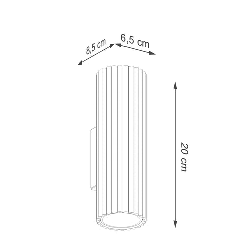 Sollux Lighting Wandlamp KARBON 20 azuur - 6,5x8,5x20cm