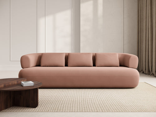 Micadoni Bank Jenny 4-zits, flueel terracotta - 90x226x73cm