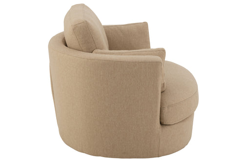 J-Line loungestoel Swiv - hout/textiel - beige - vtwonen shop