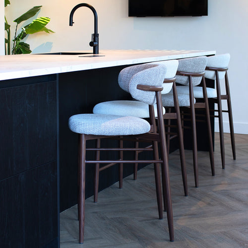 Giga Meubel Barstoel Alexia - Stof/Metaal - Taupe - Set van 2 - vtwonen shop