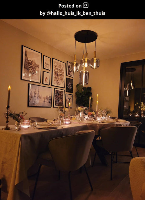 Lucide hanglamp JOANET - 5xE27 - Fumé - vtwonen shop