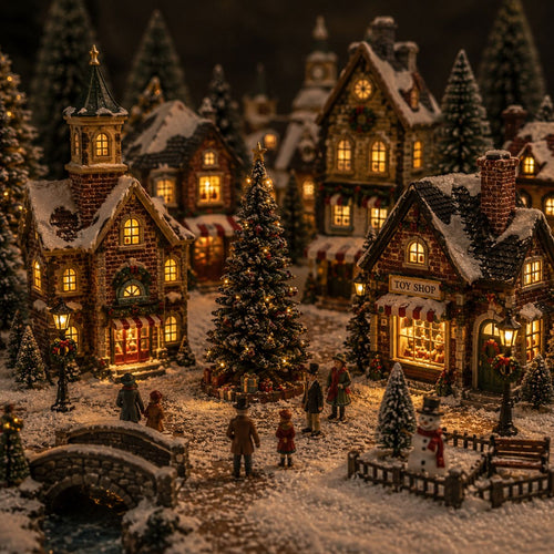 Luville Kerstdorp Switch Adapter 4,5 Volt met 4 Plugs - Kerstversiering voor Binnen - Kerst Decoratie Miniatuurwereld - Vervangt Batterijkastje - 7 x