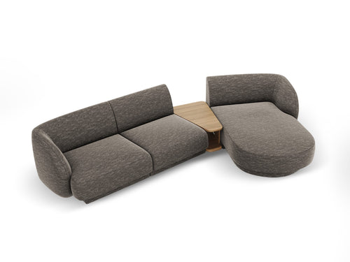 Micadoni Rechte modulaire bank Miley 3-zits, chenille, grijs - 178x303x70cm