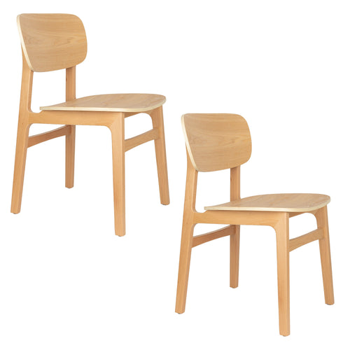 Zuiver Fleur Eetkamerstoelen Naturel - Set van 2