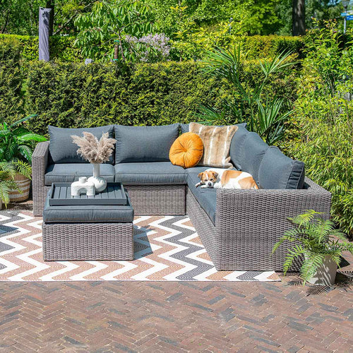 Orangebird loungeset - 4-delig - organic grey - reflex black