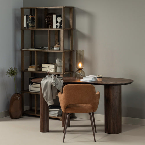 WOOOD eetkamerstoelen Jenny - Geweven Stof - Bruin - Set van 2 - vtwonen shop