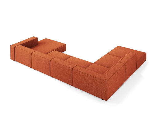 Cosmopolitan Design Panoramische hoekbank links Arendal 7-zits, chenille, terracotta - 262x364x70cm