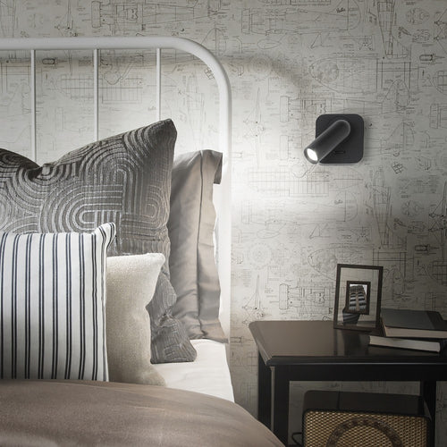 LED decoratieve vierkante leeslamp nikkel, 3000K 3,5W