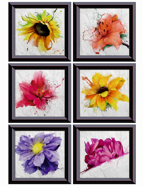 Sanders & Sanders muursticker bloemen geel, paars en roze - 85 x 65 cm - 600276