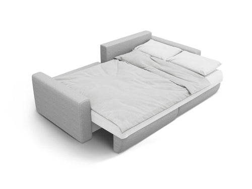 Cosmopolitan Design Omkeerbare converteerbare hoekbank met opbergdoos Belfast 3-zits, structurele stof lichtgrijs - 149x240x84cm