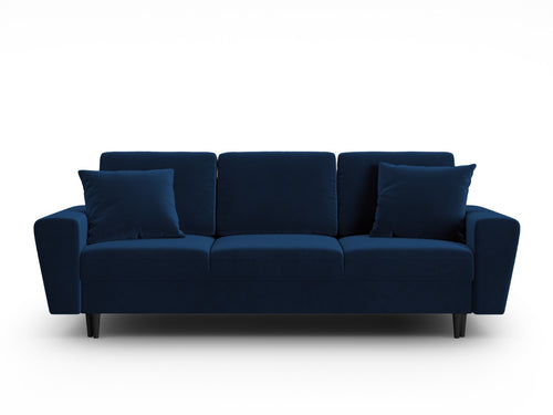 Cosmopolitan Design Slaapbank met opbergdoos Kyoto 3-zits, flueel koningsblauw - 100x235x88cm