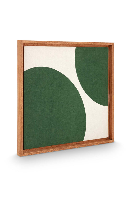 vtwonen - Wanddecoratie - Stippen - Hout - Donkergroen - 45x45cm