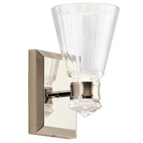 Elstead Kichler Kayva Geïntegreerde LED Wandlamp Gepolijst Nikkel, 3000K, IP44