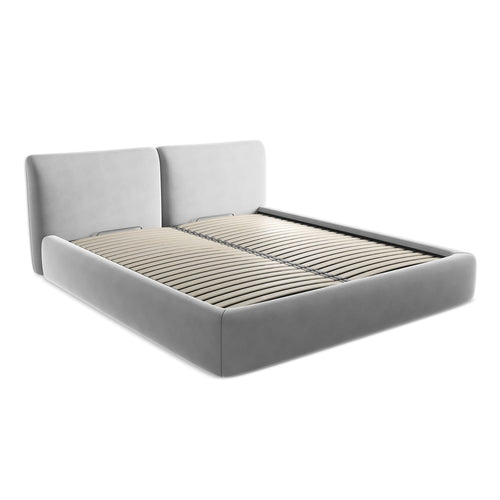 LaMiaSofa Bed met opbergruimte Milano - velours - grijs - 200x228x82