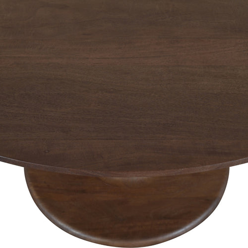 DÉJA Living Eettafel Xàtiva - Rond Donkerbruin Hout - 130x130x76cm