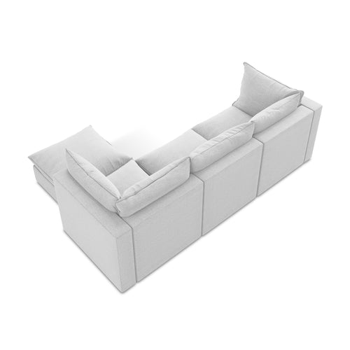 LaMiaSofa hoekbank rechts Ravenna - bouclé - zilver - 255x165x77