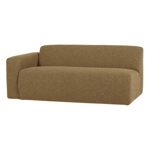 WOOOD 2-zits bank arm links Mojo Base - Bouclé - Geel/Bruin - 74x185x97