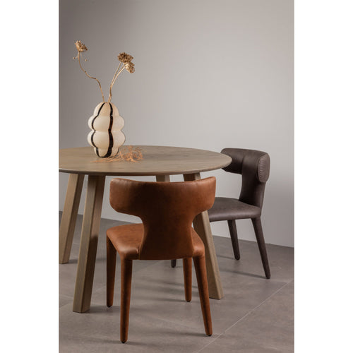 WOOOD eetkamerstoelen Permit - Leerlook - Zwart/Grijs - Set van 2 - vtwonen shop