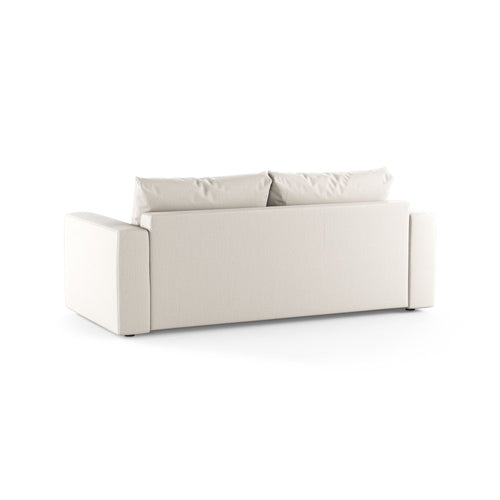 Cosmopolitan Design - Converteerbare bank Grena 3-zits, structurele stof wit - 100x205x90cm