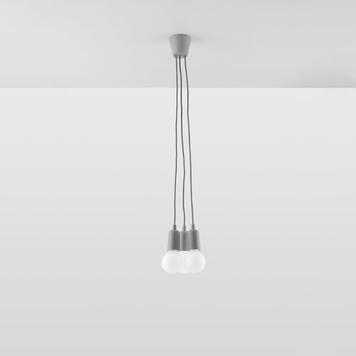 Sollux Lighting Hanglamp DIEGO 3 grijs - 15x15x90cm