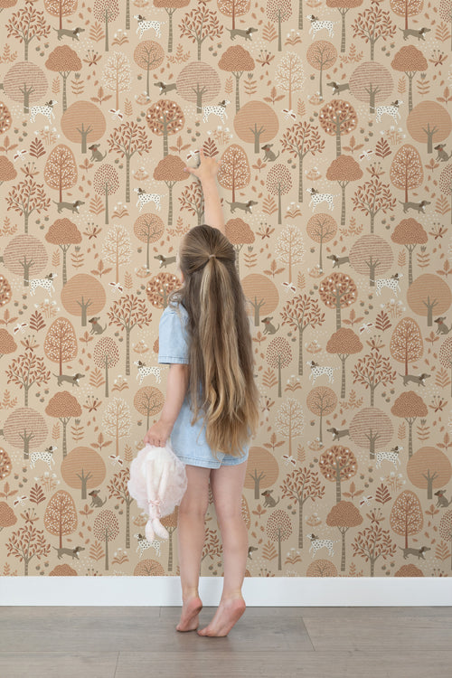 ESTAhome behang honden beige en terracotta roze - 53 cm x 10.05 m - 139711 - vtwonen shop