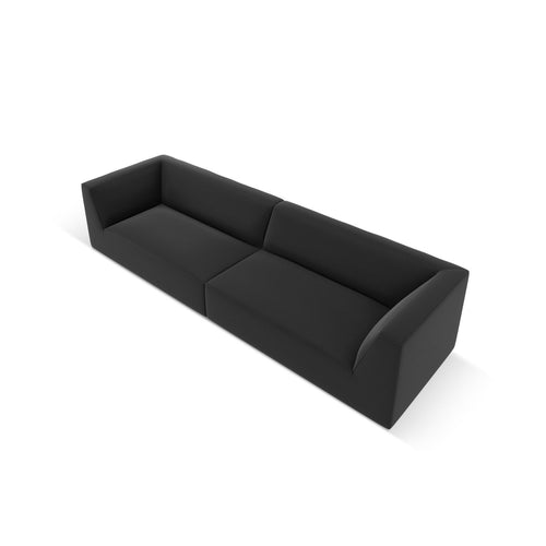 Cosmopolitan Design - Modulaire bank Siena 4-zits, imitatieleer zwart - 93x302x69cm